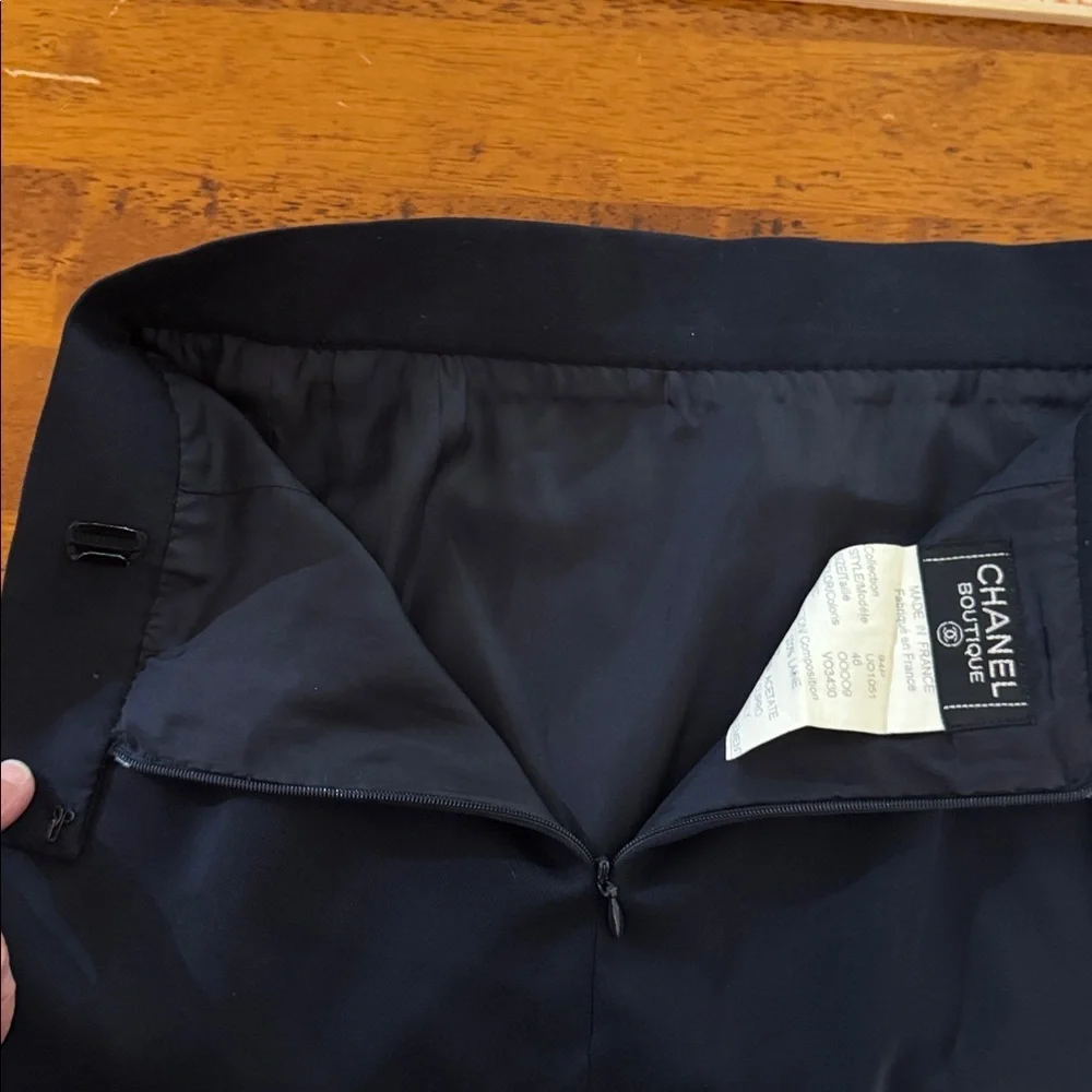 CHANEL Classic Black Pencil Skirt Small 46